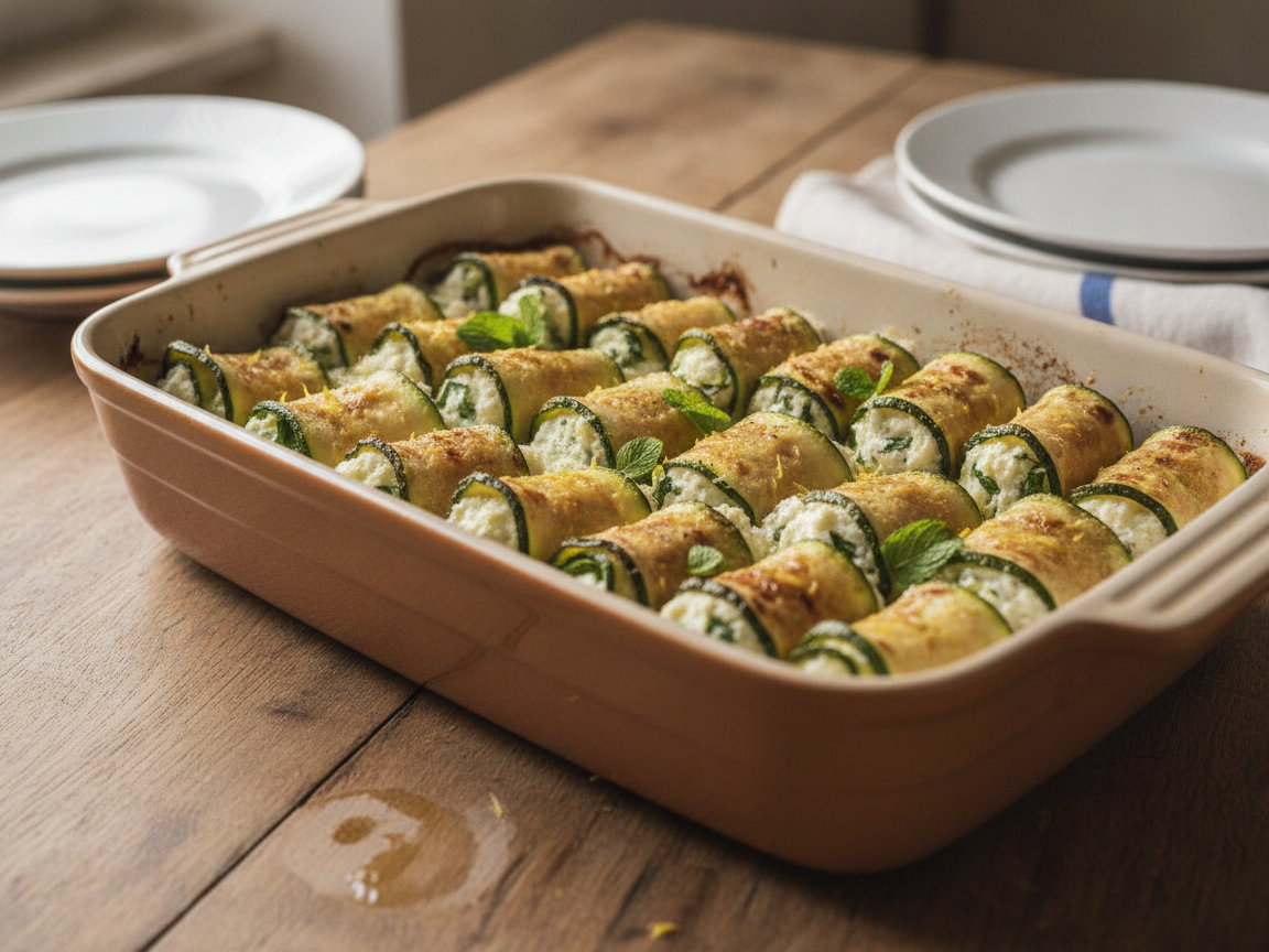 Involtini di zucchine con ricotta e menta
