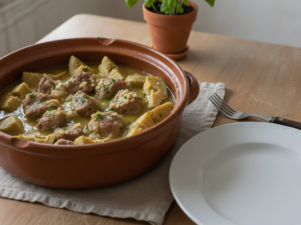 Agnello con carciofi