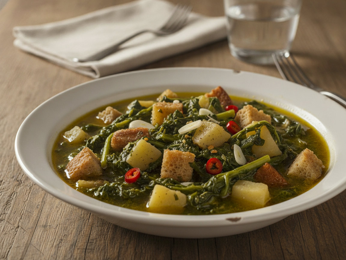 Pancotto con cime di rapa