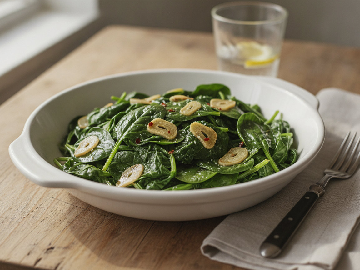 Spinaci aglio e olio