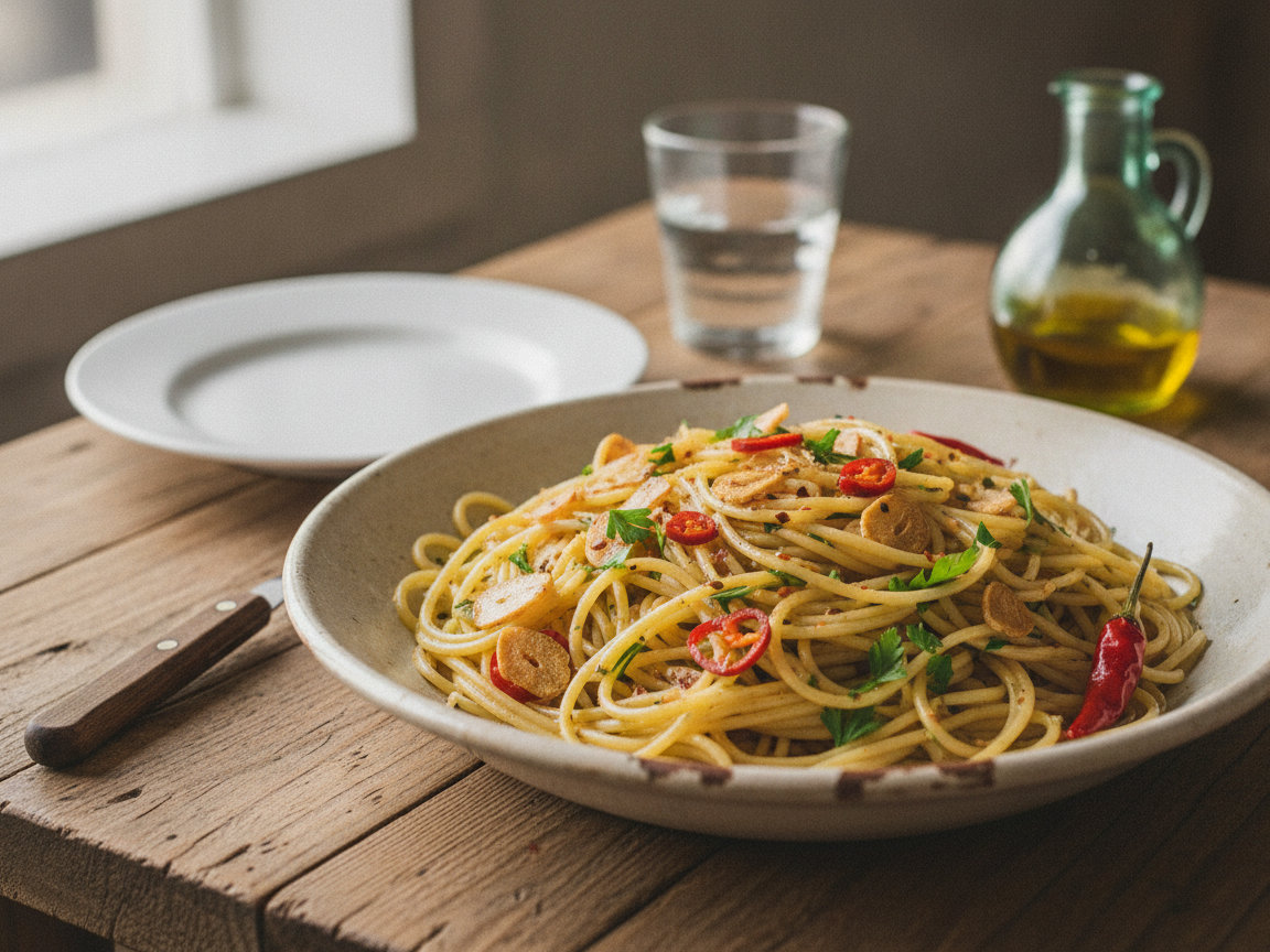 Spaghetti aglio, olio e peperoncino