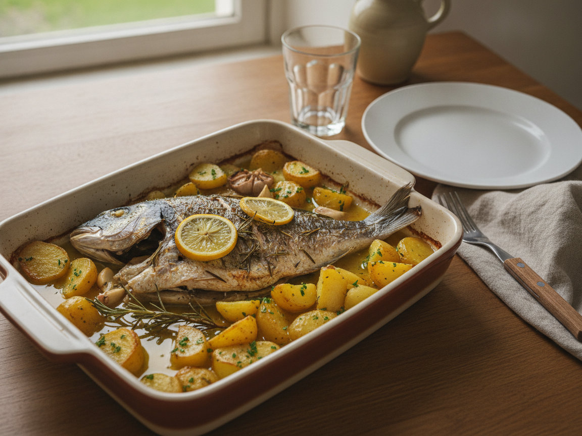 Orata al forno con patate