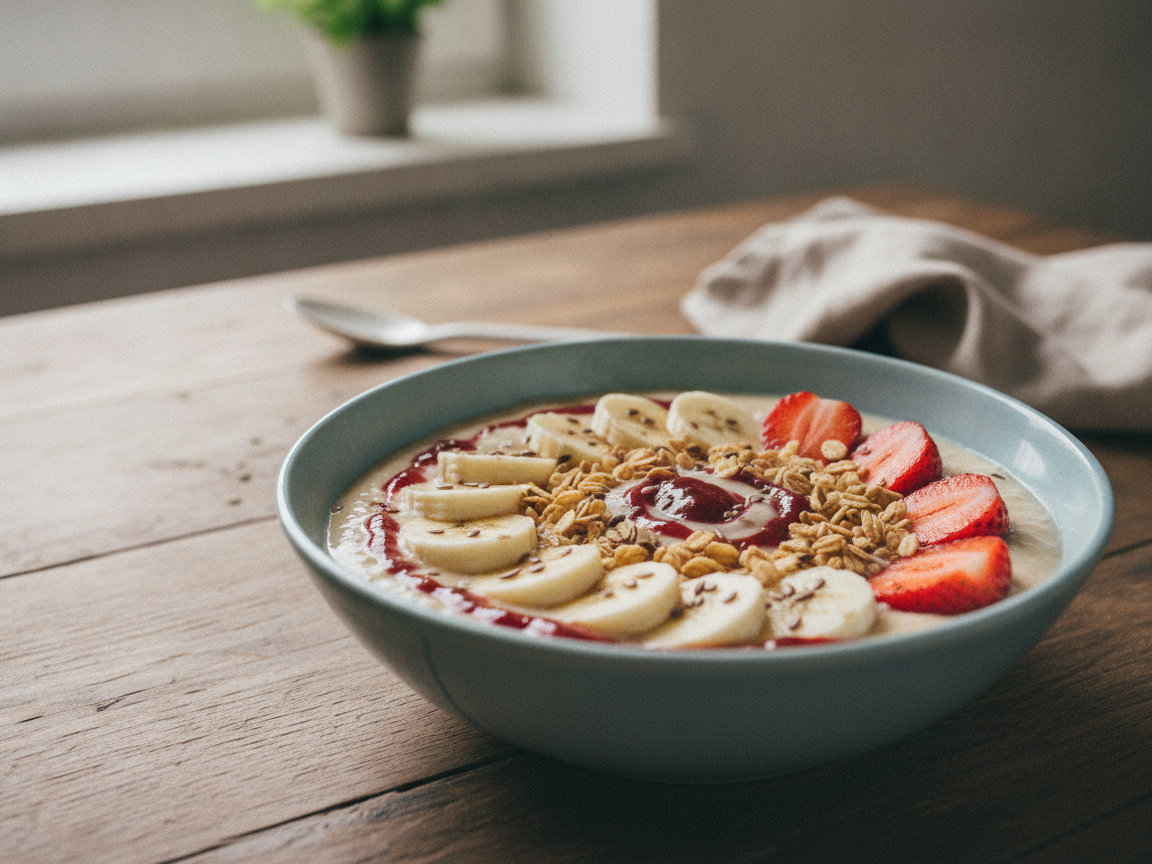 Smoothie bowl banana e fragole