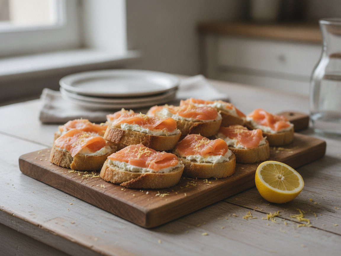 Crostini con salmone affumicato