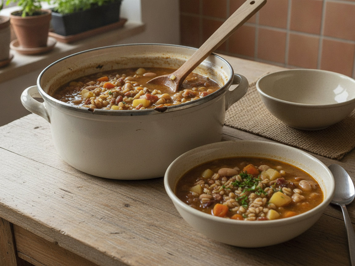 Minestra di orzo e fagioli