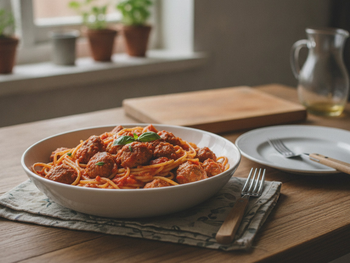 Spaghetti alla chitarra con pallottine